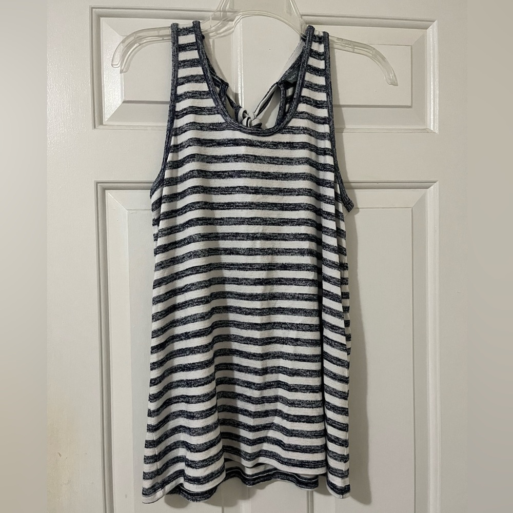 Women’s blue and white striped tank top
